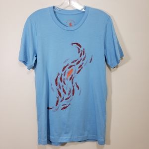Blacksheep collective fish swimming up stream graphic t-shirt